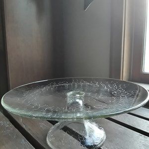 Vintage Glass Pedestal Cake Plate